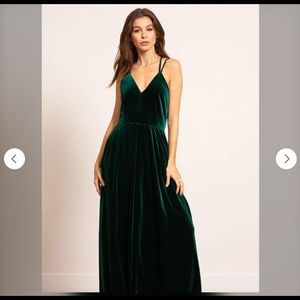 Emerald Green Velvet Maxi Dress